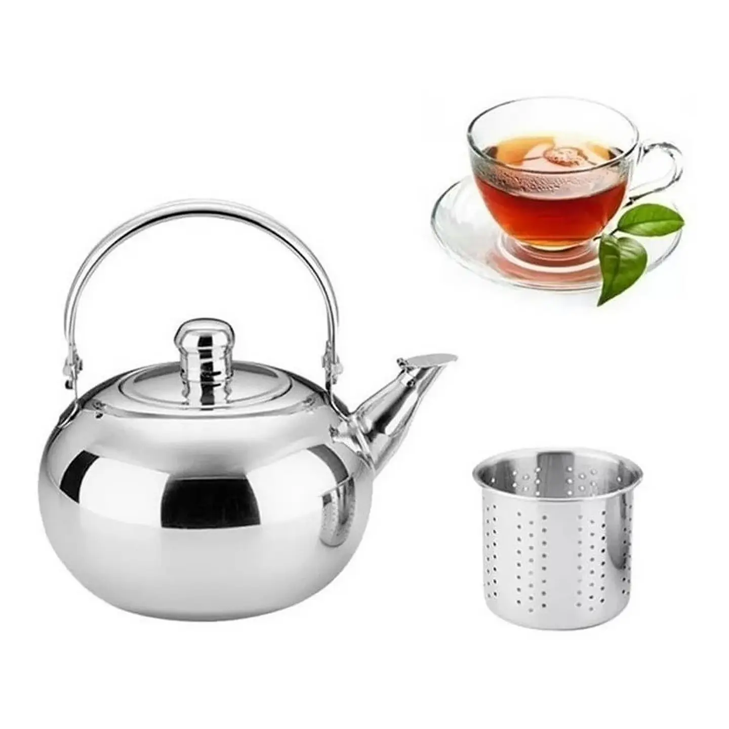TETERA 600ML ACERO INOXIDABLE CON FILTRO TÉ INFUSIONES AGUA- POR MAYOR 1