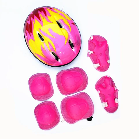 SET PROTECCCION ANTI CAÍDA NIÑO CASCO-RODILLERA-CODERA- CUBRE MANOS- POR MAYOR