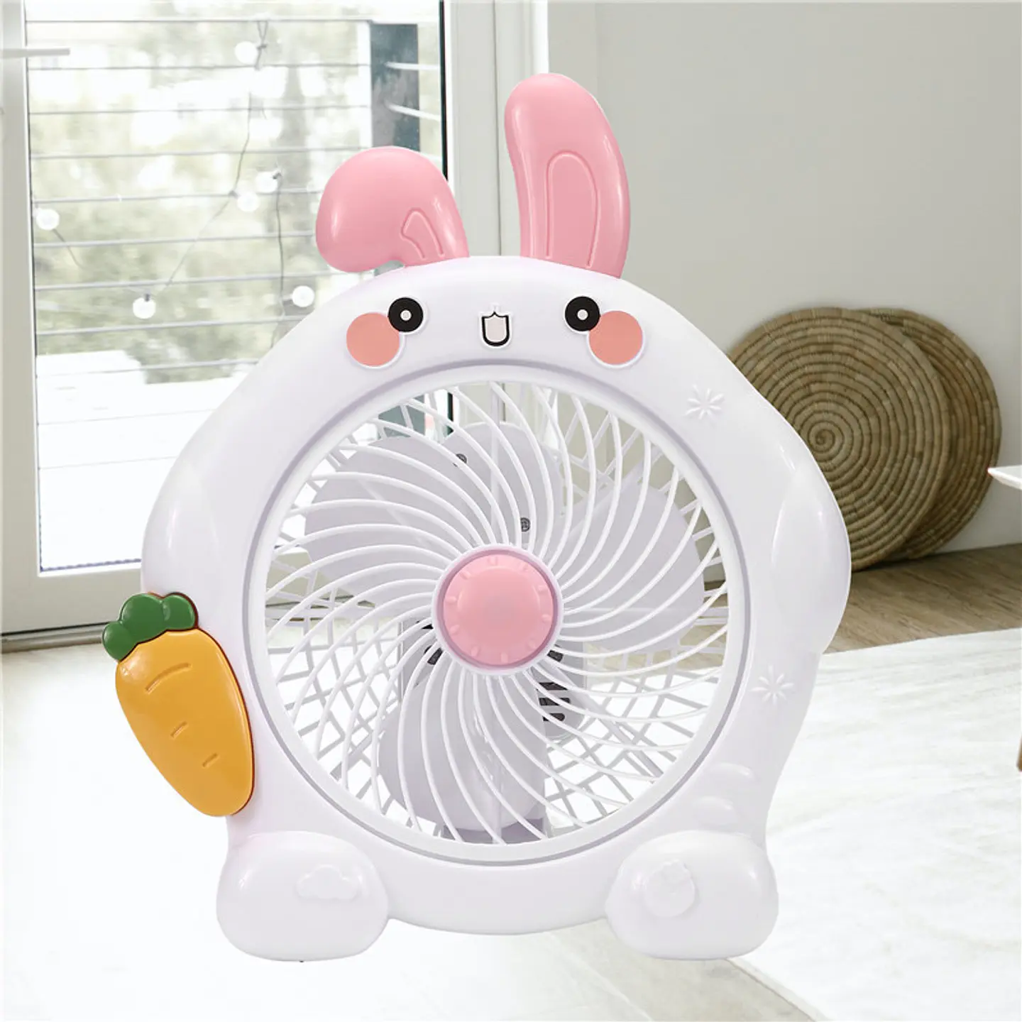 VENTILADOR DE ESCRITORIO CONEJO BLANCO 35x30CM 220V 30W- POR MAYOR 4