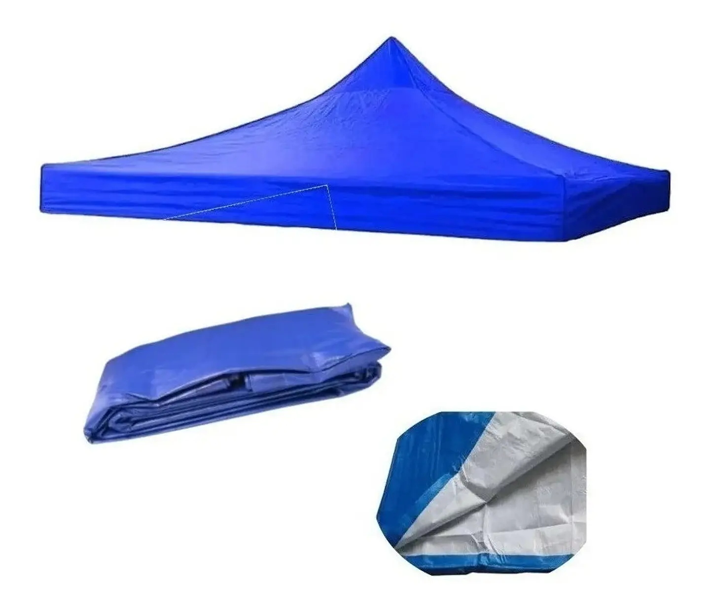 LONA, CARPA REPUESTO DE TOLDO 3x3 IMPERMEABLE FILTRO UV AZUL- POR MAYOR 1