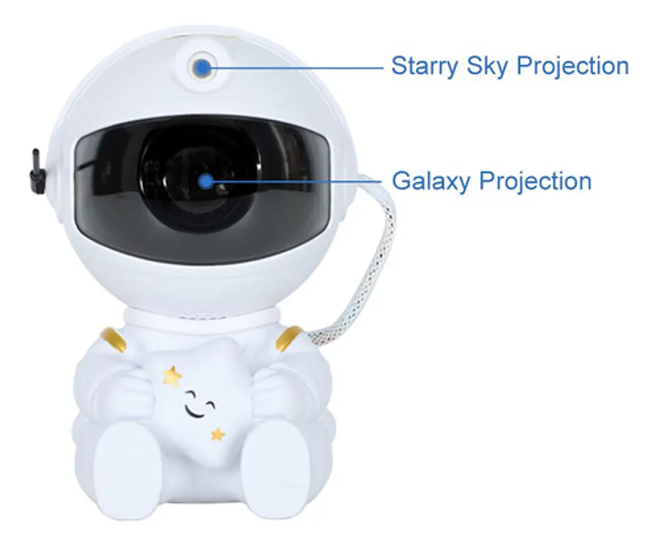 LAMPARA PROYECTOR DE GALAXIA ASTRONAUTA SENTADITO CON CONTROL- POR MAYOR 6