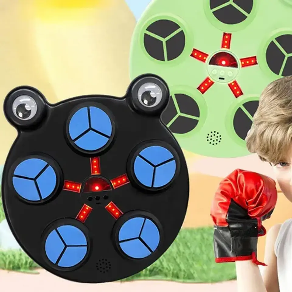 MAQUINA BOXEO MUSICAL 5 GOLPES NIÑOS KAWAI + GUANTES- POR MAYOR 1