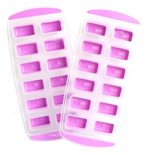 MOLDE PARA HIELO RECTANGULAR FONDO DE SILICONA 12 CUBOS- POR MAYOR