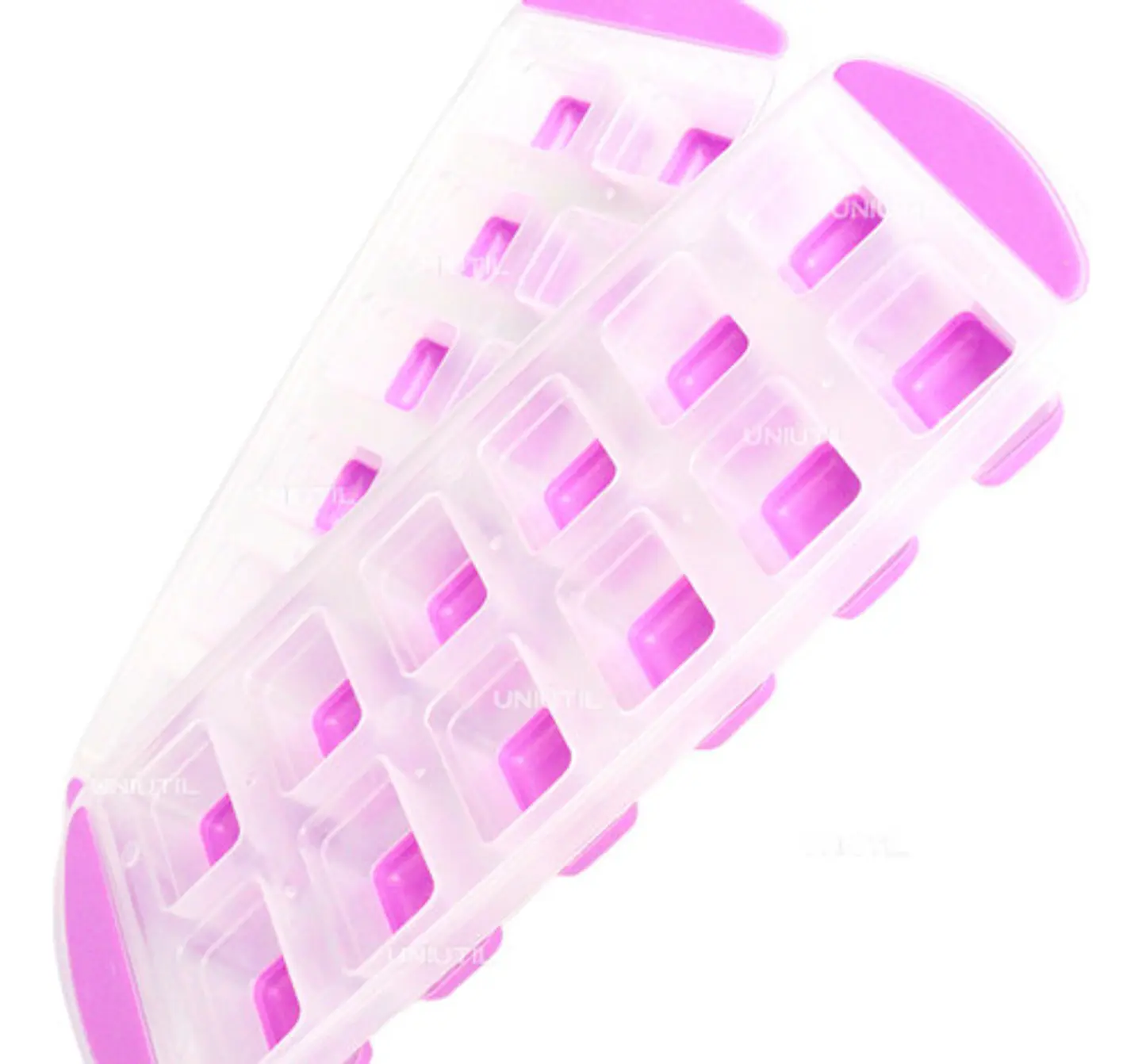 MOLDE PARA HIELO RECTANGULAR FONDO DE SILICONA 12 CUBOS- POR MAYOR 5