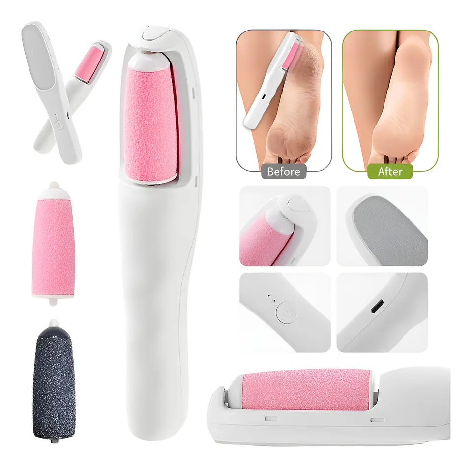 REMOVEDOR SACA DE CALLOS Y EXFOLIADOR PIES Y MANOS USB RECARGABLE- POR MAYOR 4