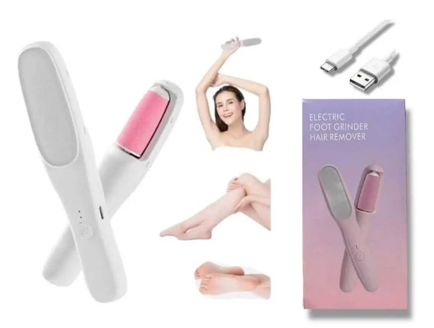 REMOVEDOR SACA DE CALLOS Y EXFOLIADOR PIES Y MANOS USB RECARGABLE- POR MAYOR 9
