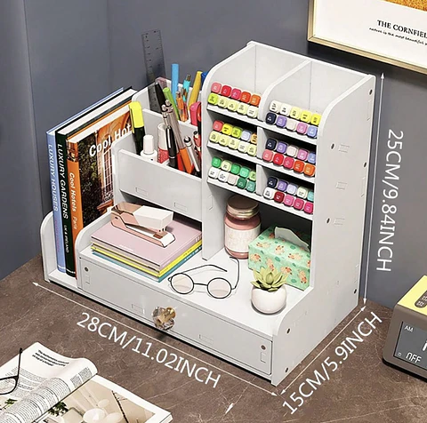 MUEBLE ORGANIZADOR DE ESCRITORIO BLANCO DE MDF- POR MAYOR