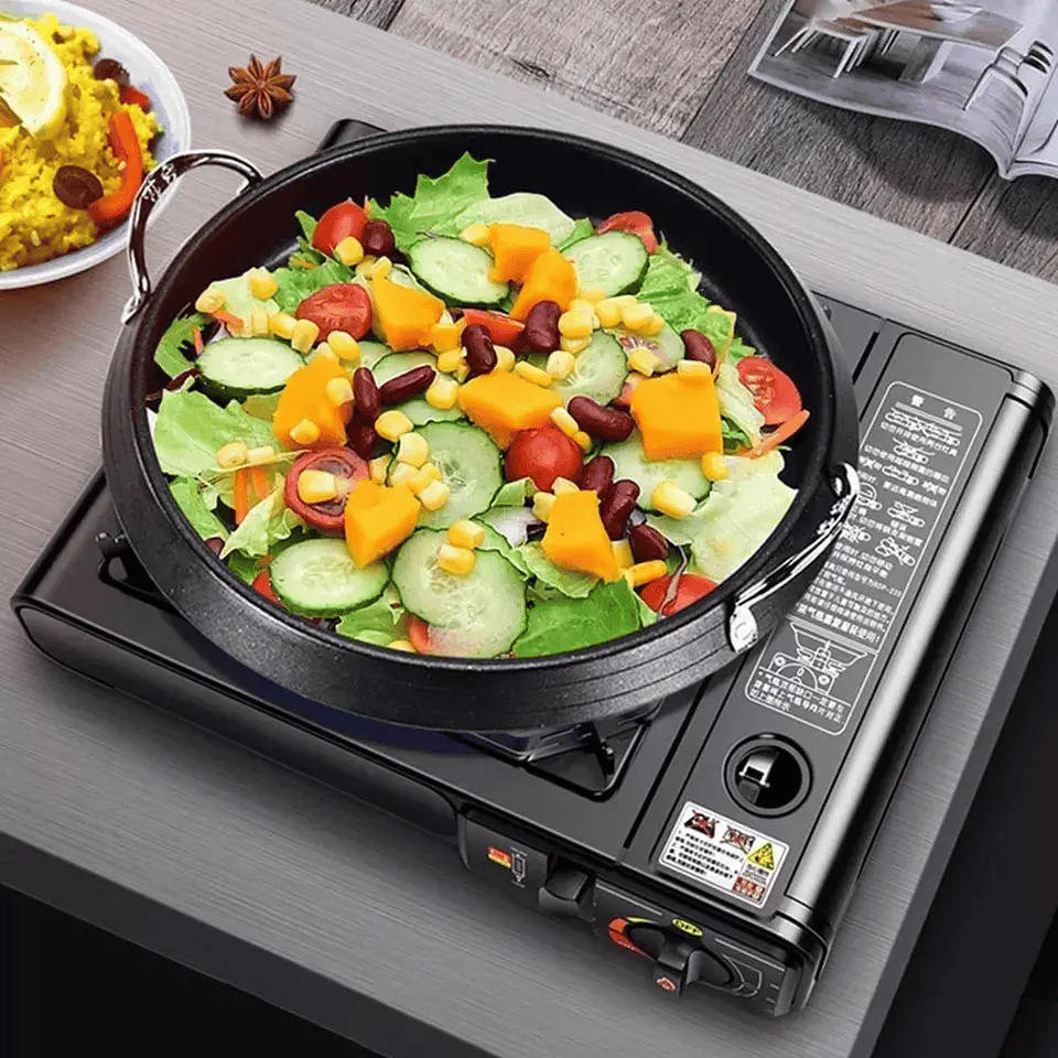 COCINILLA PORTÁTIL A GAS DUAL CAMPING EN CAJA - POR MAYOR 3