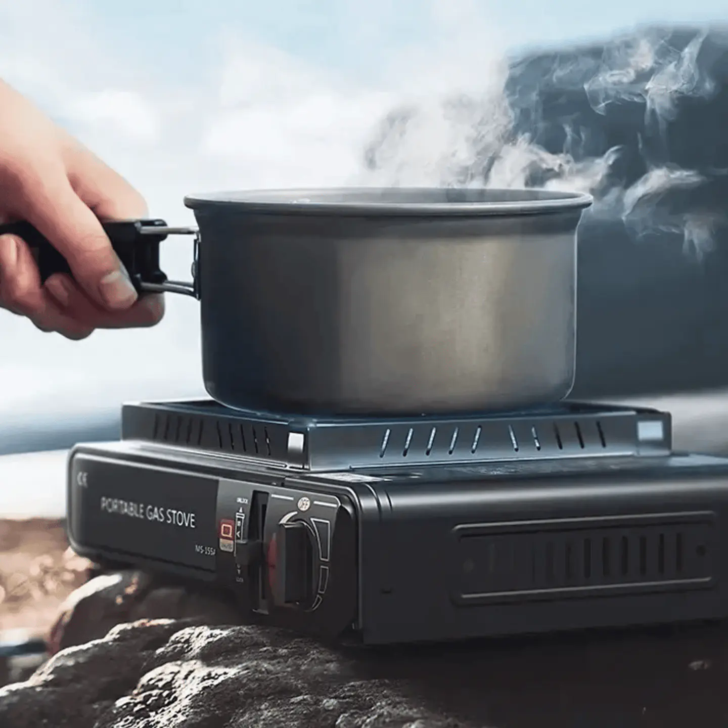 COCINILLA PORTÁTIL A GAS DUAL CAMPING EN CAJA - POR MAYOR 6