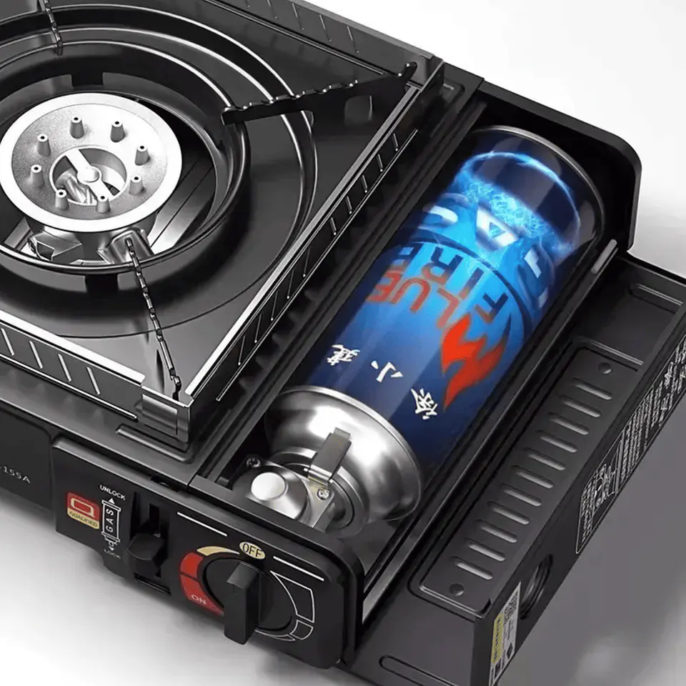 COCINILLA PORTÁTIL A GAS DUAL CAMPING CON MALETA - COPIA 5