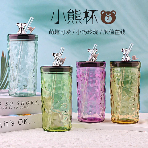 VASO GLASS VIDRIO OSITO + BOMBILLA DE VIDRIO- POR MAYOR