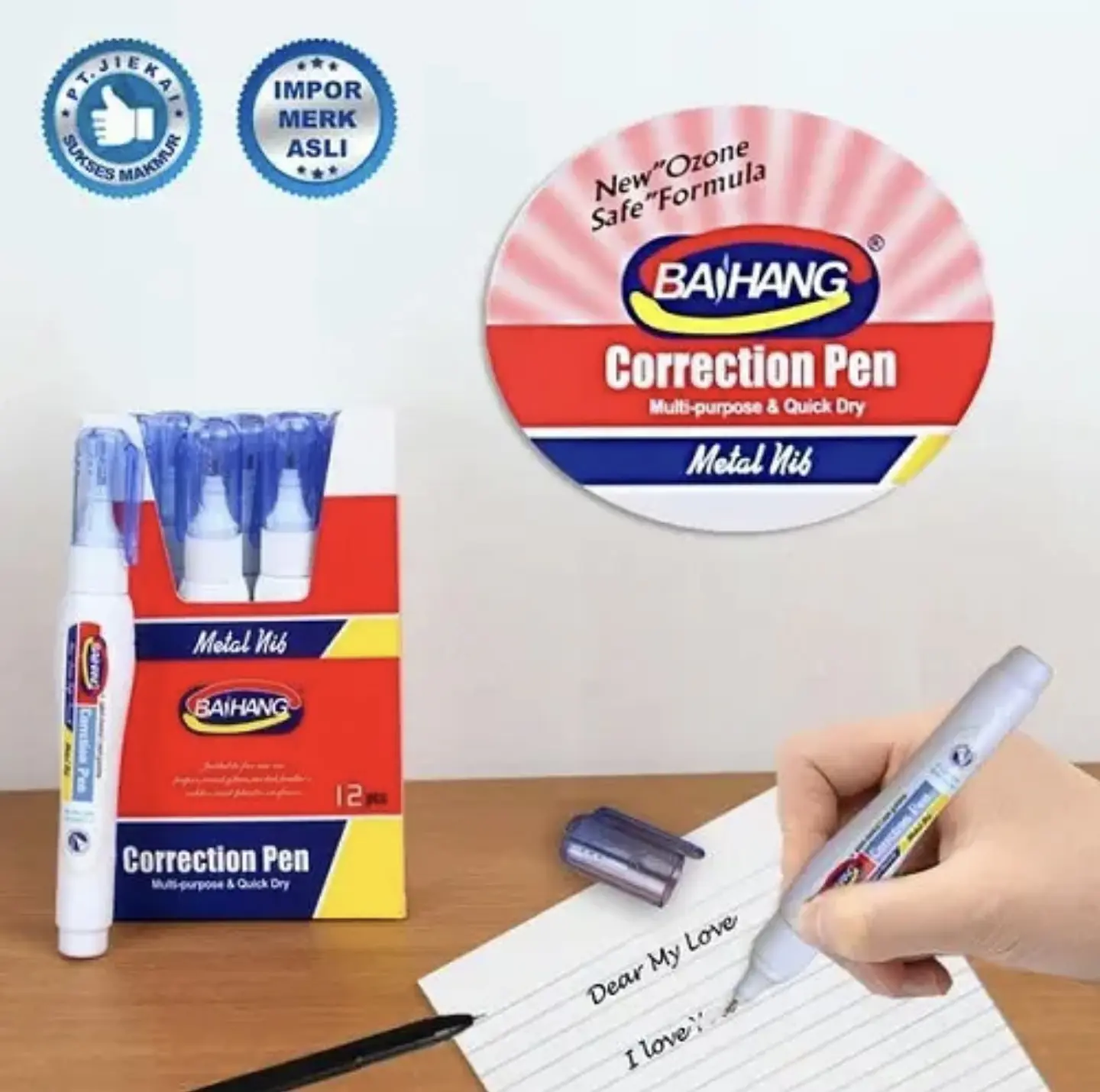 DOCENA LAPIZ CORRECTOR LIQUIDO BAIHANG- POR MAYOR 1