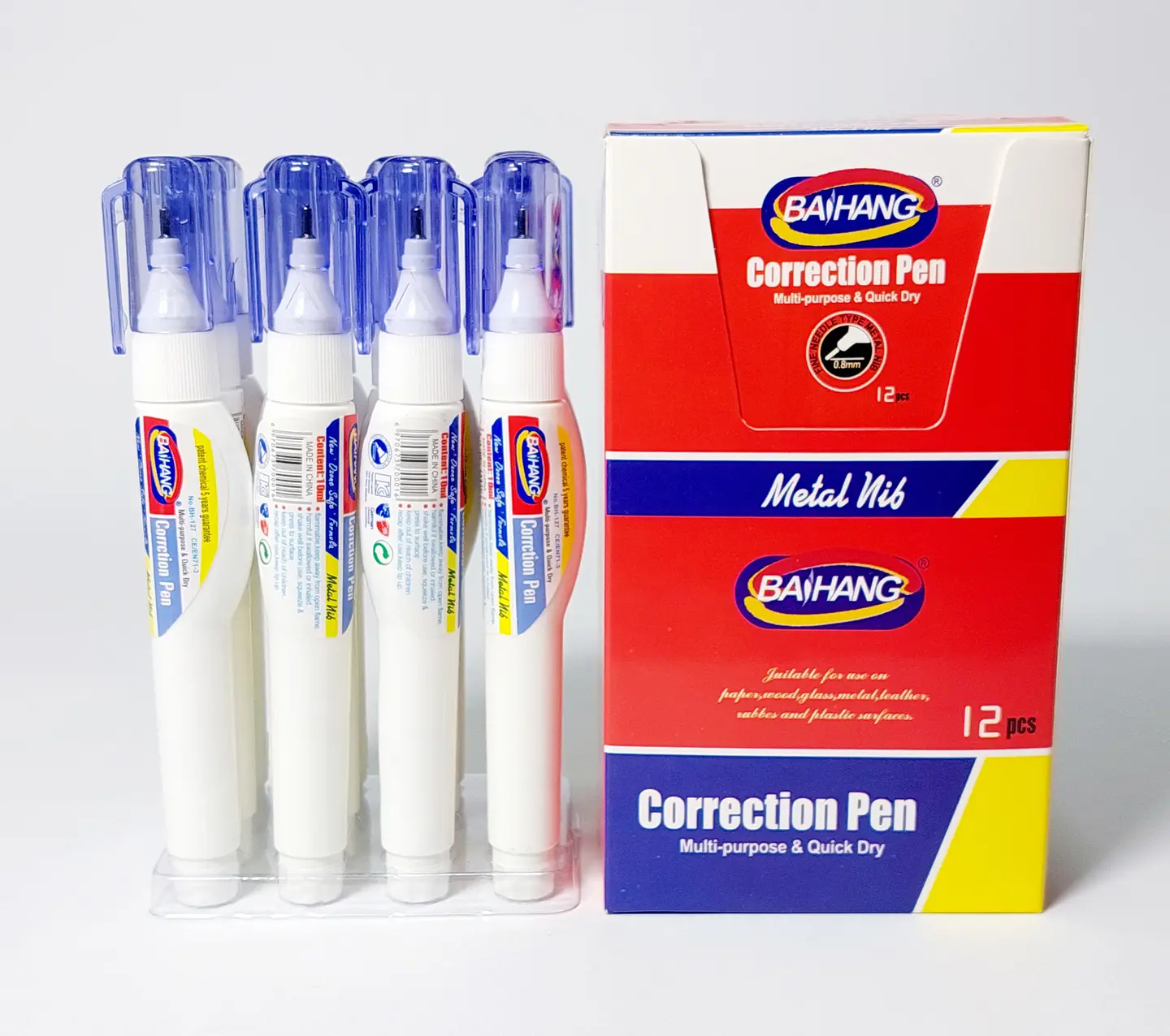 DOCENA LAPIZ CORRECTOR LIQUIDO BAIHANG- POR MAYOR 3