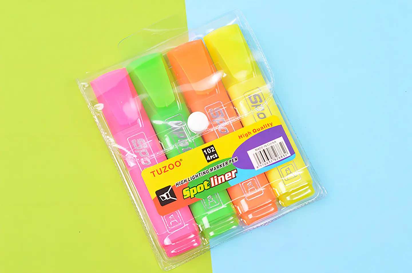 PACK 4 DESTACADORES SPORT LINER FLUOR PUNTA GRUESA- POR MAYOR 1