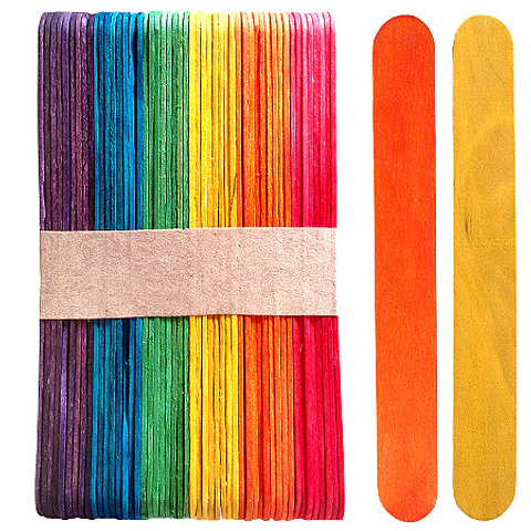 PALO DE HELADO MADERA GRUESO COLORES 50UNDS (BAJA LENGUA)- POR MAYOR
