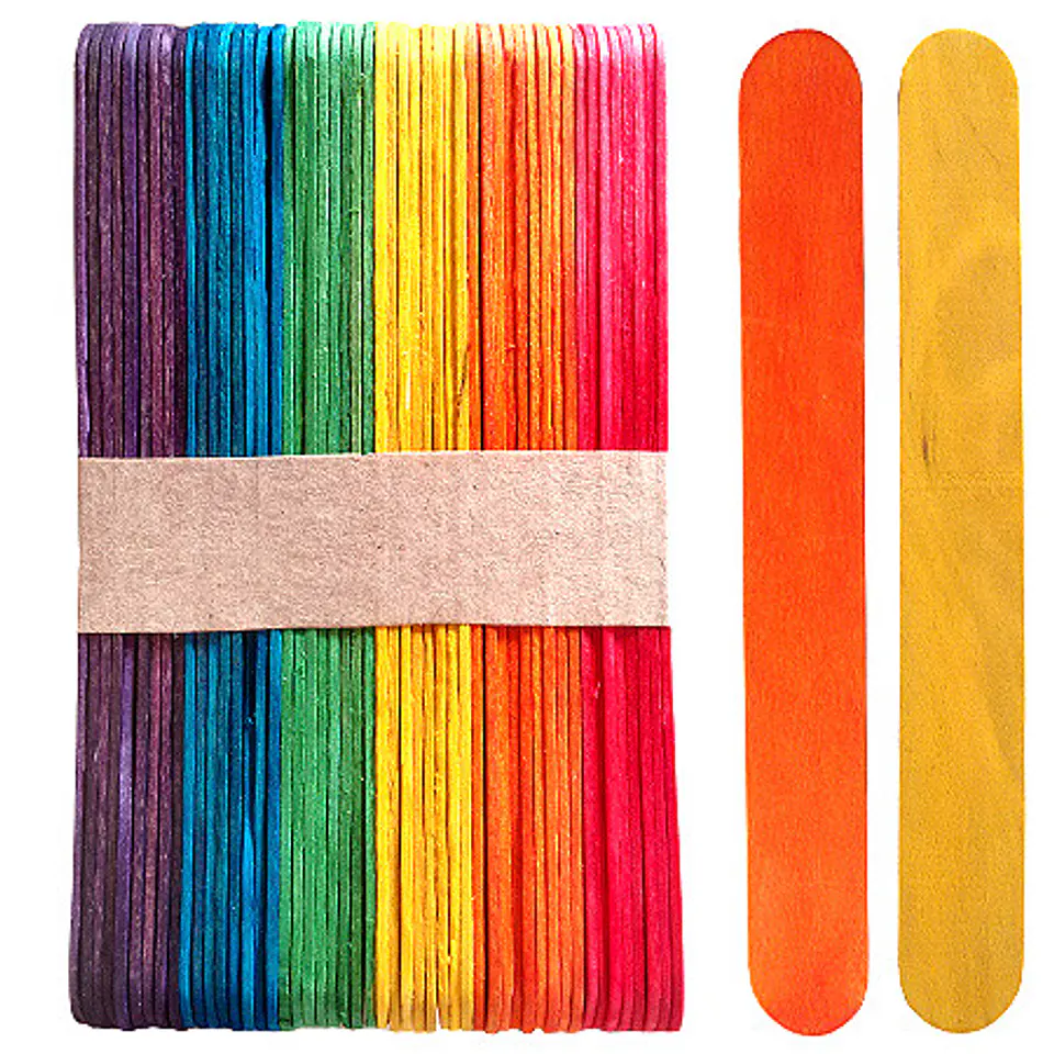PALO DE HELADO MADERA GRUESO COLORES 50UNDS (BAJA LENGUA)- POR MAYOR 1