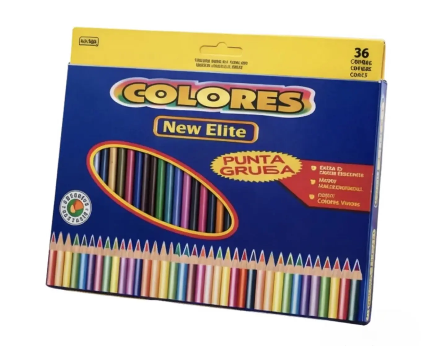 SET 36 LAPICES DE COLORES PUNTA GRUESA NEW ELITE - POR MAYOR 10