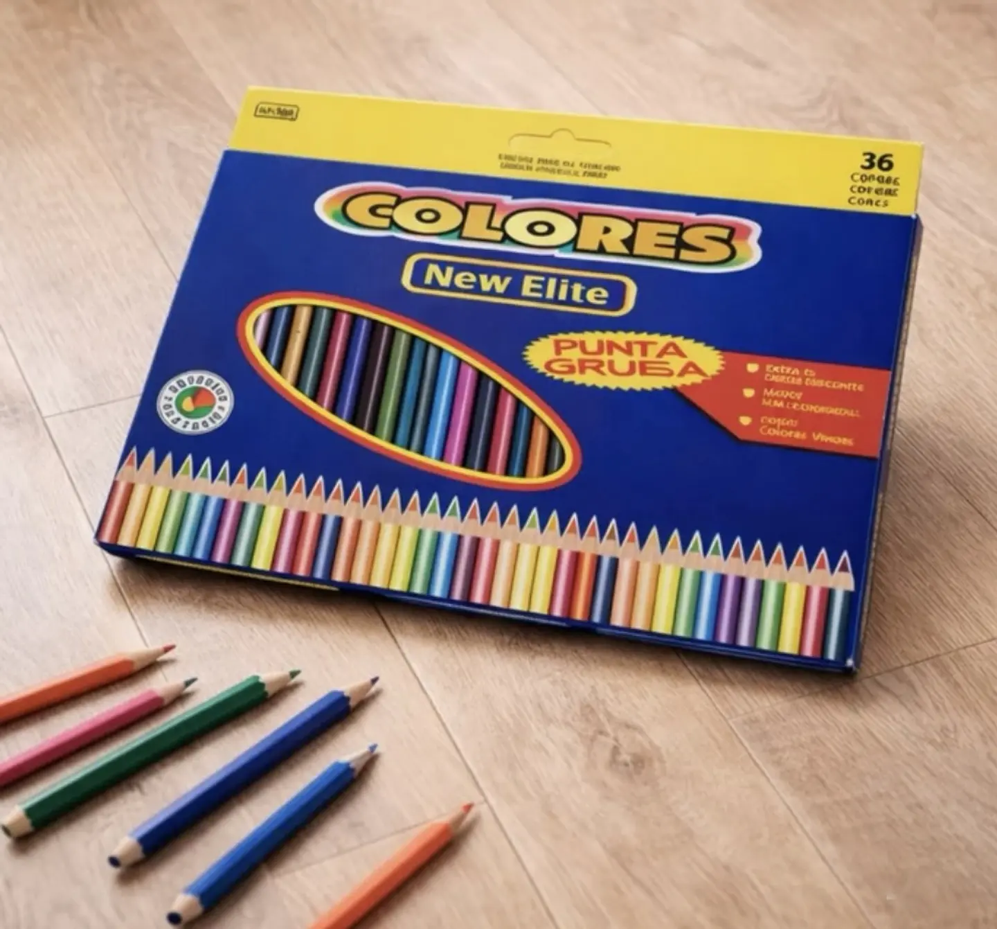SET 36 LAPICES DE COLORES PUNTA GRUESA NEW ELITE - POR MAYOR 4