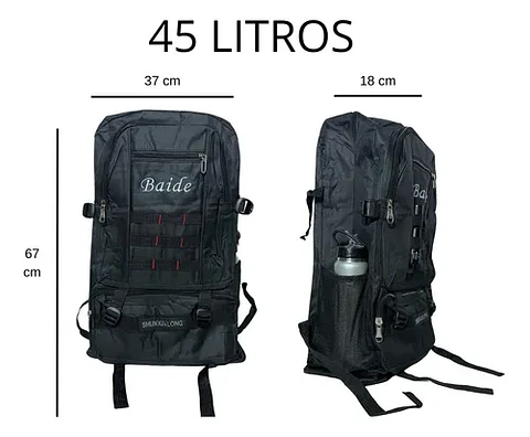 MOCHILA TÁCTICA TREKKING POLIESTER EXPANDIBLE 4 BOLSILLOS - POR MAYOR