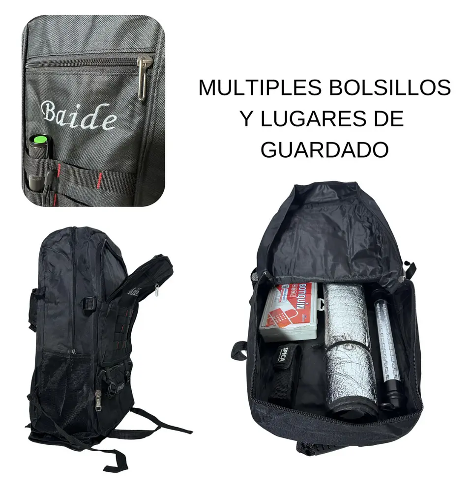 MOCHILA TÁCTICA TREKKING POLIESTER EXPANDIBLE 4 BOLSILLOS - POR MAYOR 6