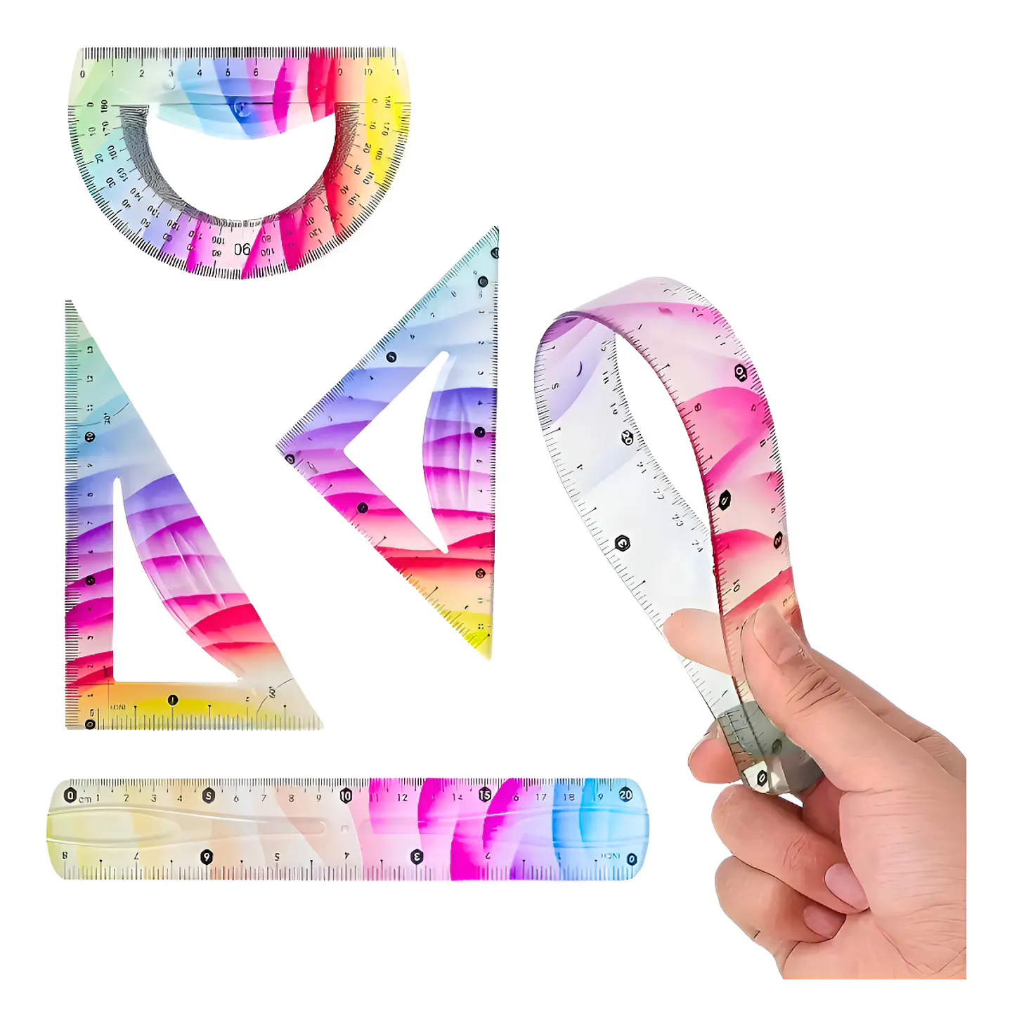 SET DE REGLAS FLEXIBLES 4 PIEZAS 30CM- POR MAYOR 3