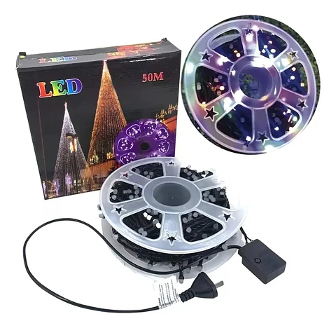 CARRETE DE LUCES PUNTO ARROZ MULTICOLOR 50 METROS- POR MAYOR