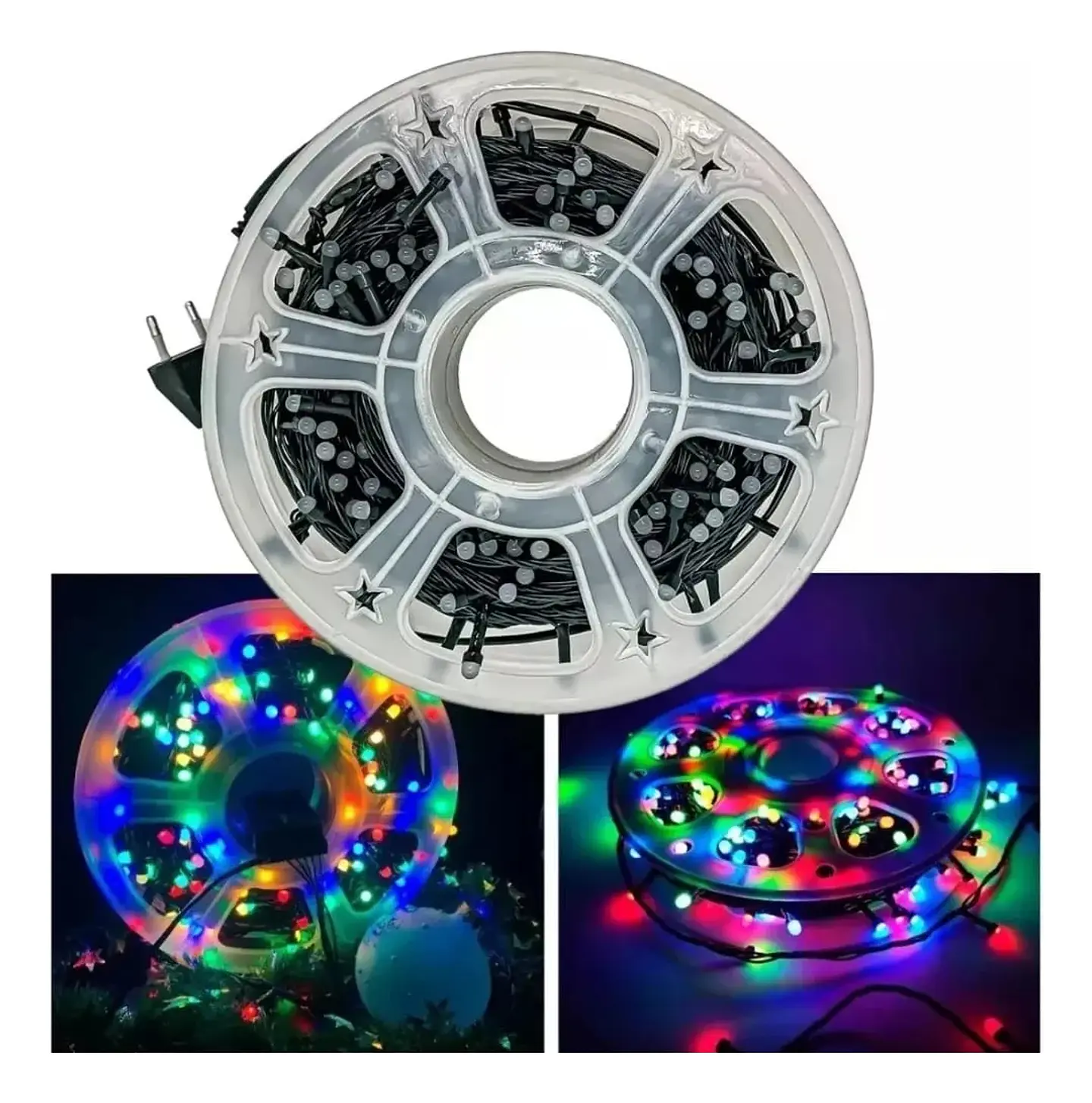 CARRETE DE LUCES PUNTO ARROZ MULTICOLOR 50 METROS- POR MAYOR 3