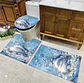 ALFOMBRA SET DE BAÑO DE 3 PIEZAS NAVIDAD CELESTE 2025- POR MAYOR - Miniatura 8