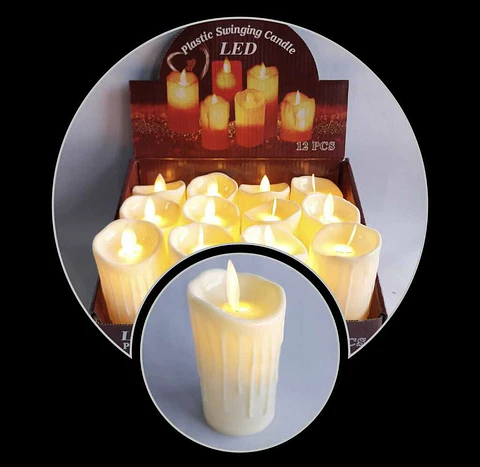 VELA LED CON LLAMA MOVIBLE 10x5CM- POR MAYOR
