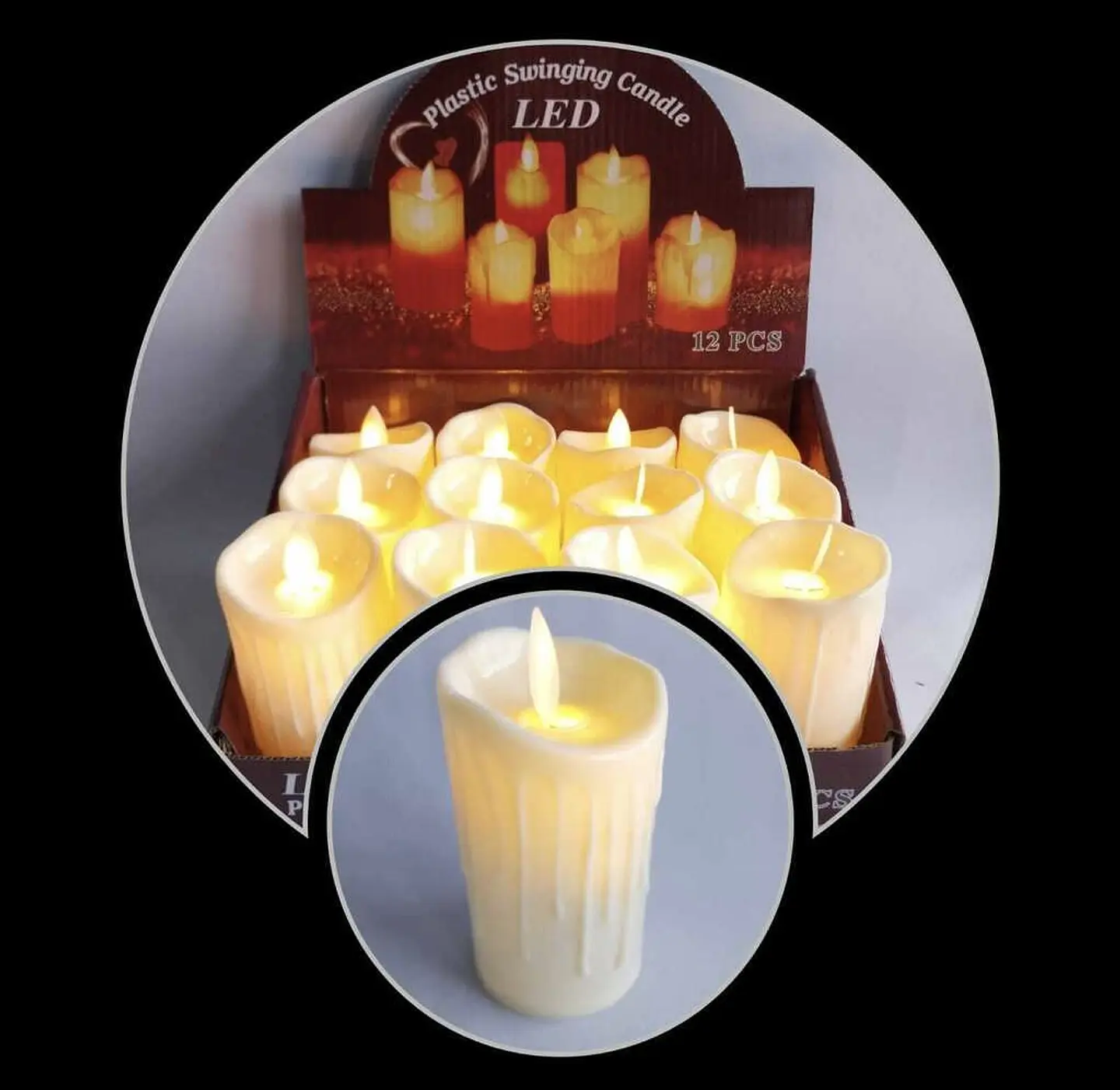 VELA LED CON LLAMA MOVIBLE 10x5CM- POR MAYOR 2