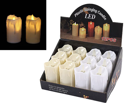 VELA LED CON LLAMA MOVIBLE 10x5CM- POR MAYOR