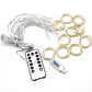CORTINA DE LUCES DE HADA 3x2METROS CÁLIDA CONEXIÓN USB REGULABLE CON CONTROL REMOTO EMPAQUE BOLSA- POR MAYOR - Miniatura 2