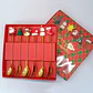 SET DE 6 CUBIERTOS DE ACERO DORADO NAVIDAD CON GOMA- POR MAYOR - Miniatura 6
