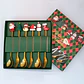 SET DE 6 CUBIERTOS DE ACERO DORADO NAVIDAD CON GOMA- POR MAYOR - Miniatura 9