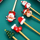 SET DE 6 CUBIERTOS DE ACERO DORADO NAVIDAD CON GOMA- POR MAYOR - Miniatura 8