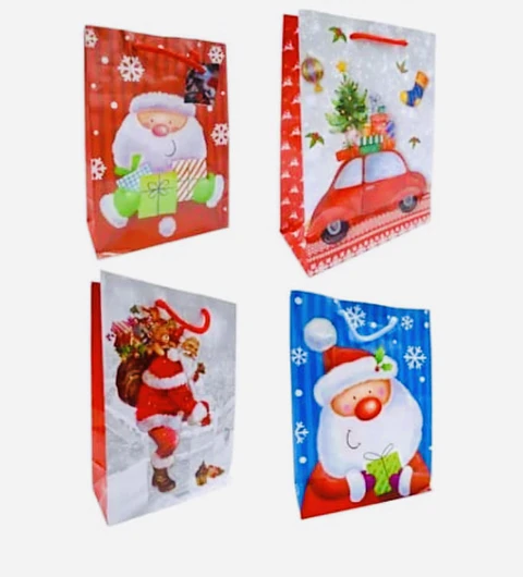 DOCENA BOLSA DE REGALO NAVIDAD 16x12x5.5CM- POR MAYOR