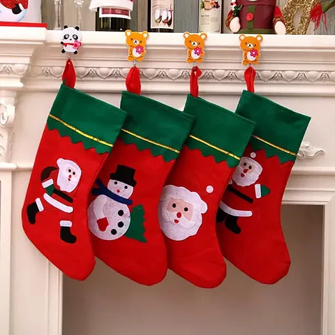 DOCENA ADORNO BOTA COLGANTE NAVIDAD GRANDE 20x41CM- POR MAYOR