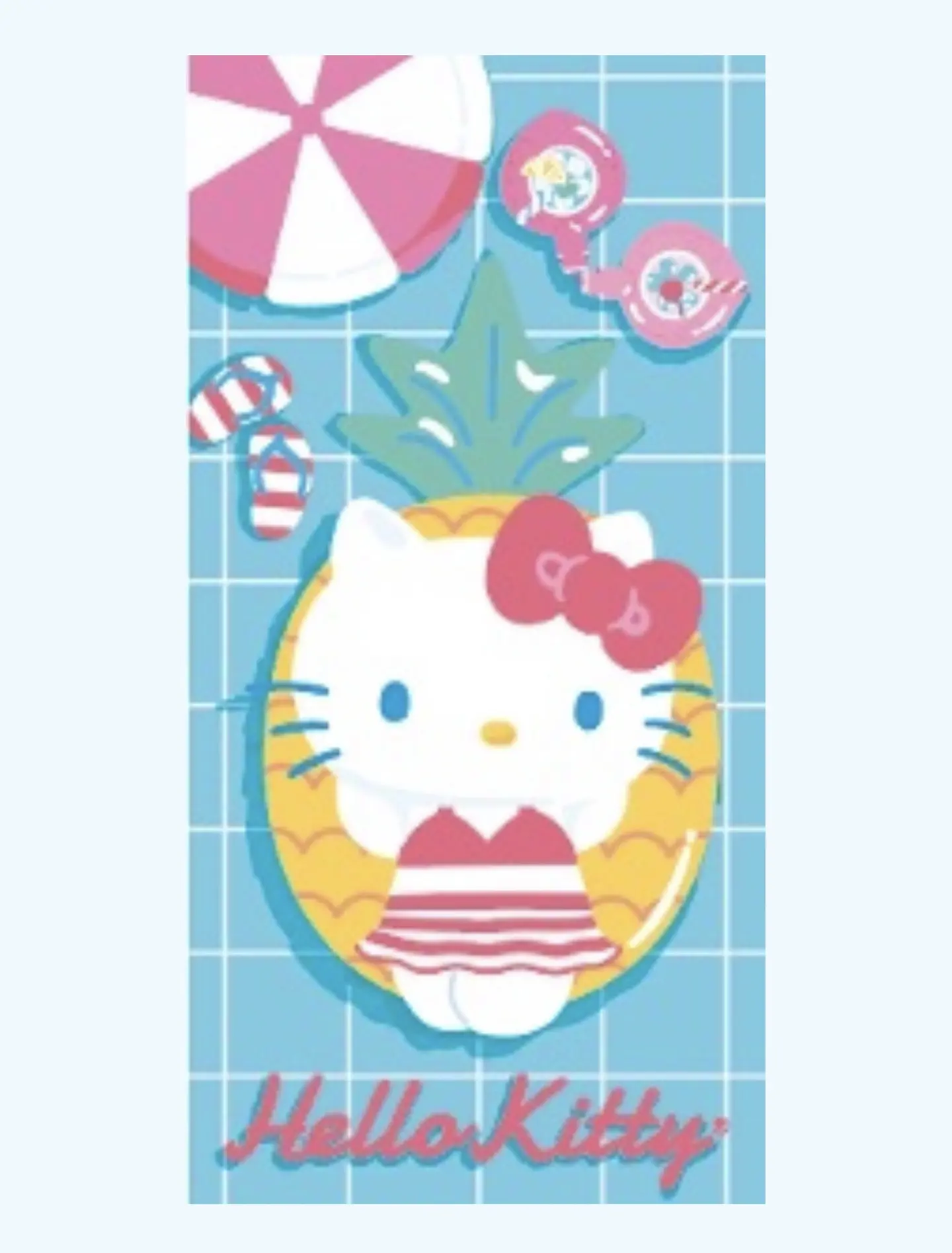 TOALLA PLAYA 70x140CM + BOLSO HELLO KITTY SANRIO ORIGINAL CALIDAD MICROFIBRA - POR MAYOR 1