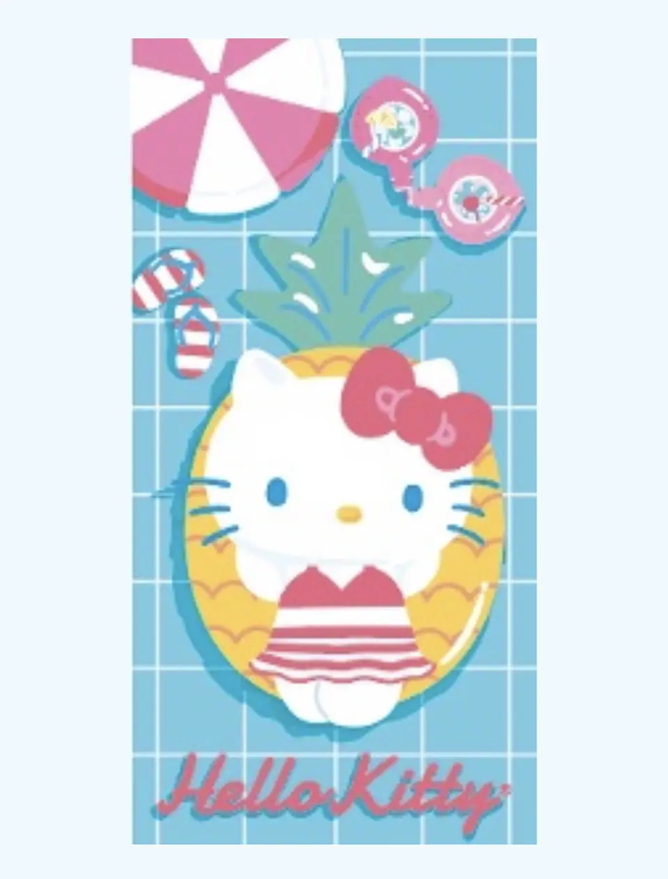 TOALLA PLAYA 70x140CM + BOLSO HELLO KITTY SANRIO ORIGINAL CALIDAD MICROFIBRA - POR MAYOR 1