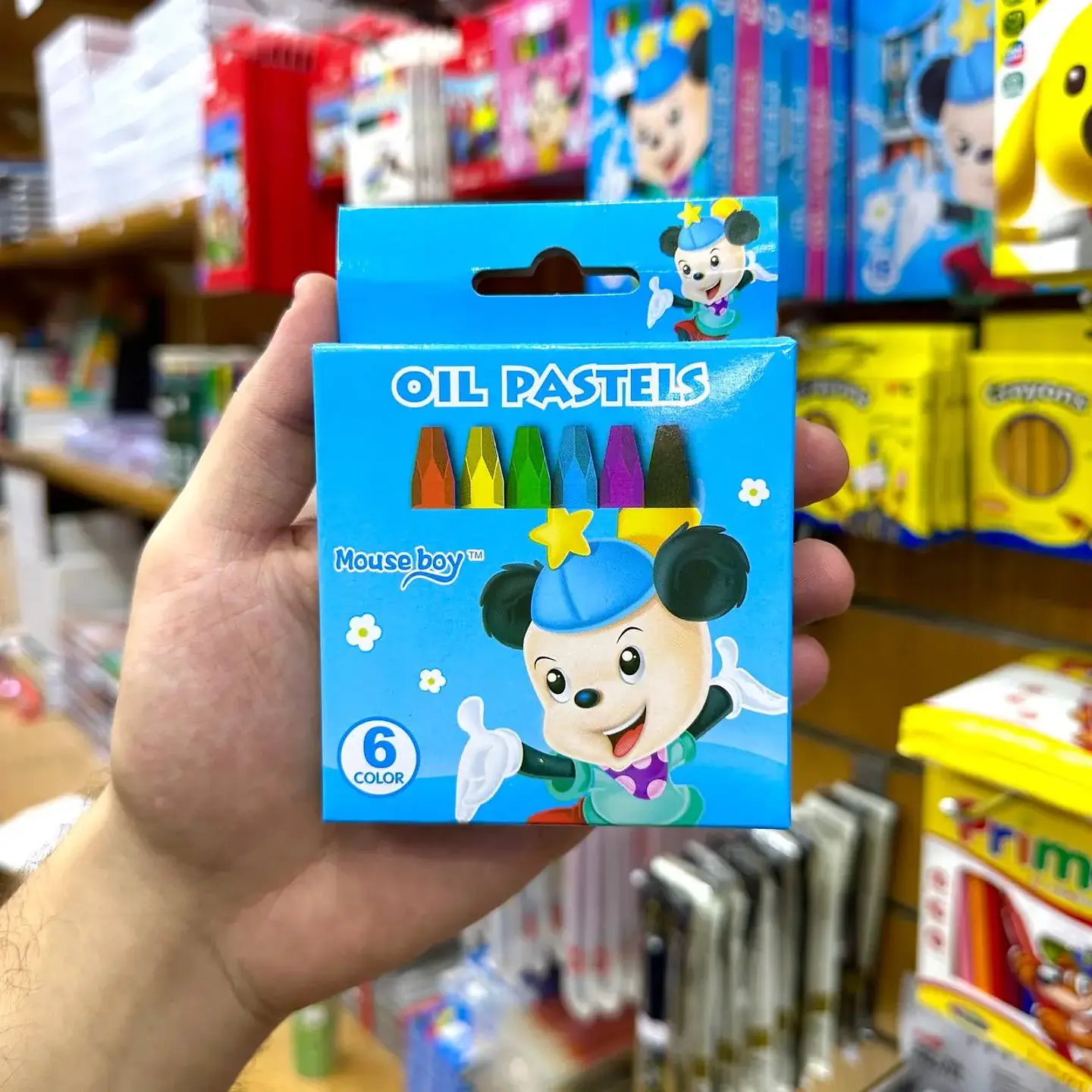 SET 6 LAPIZ PASTEL MOUSE BOY CAJITA- POR MAYOR 5