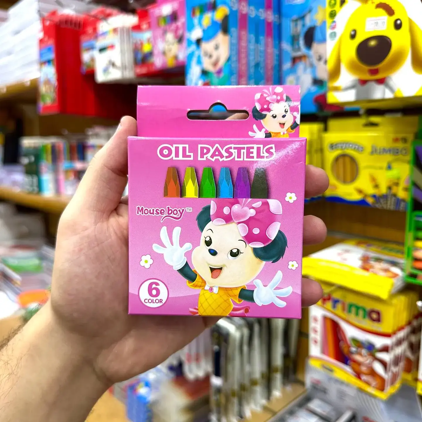 SET 6 LAPIZ PASTEL MOUSE BOY CAJITA- POR MAYOR 6
