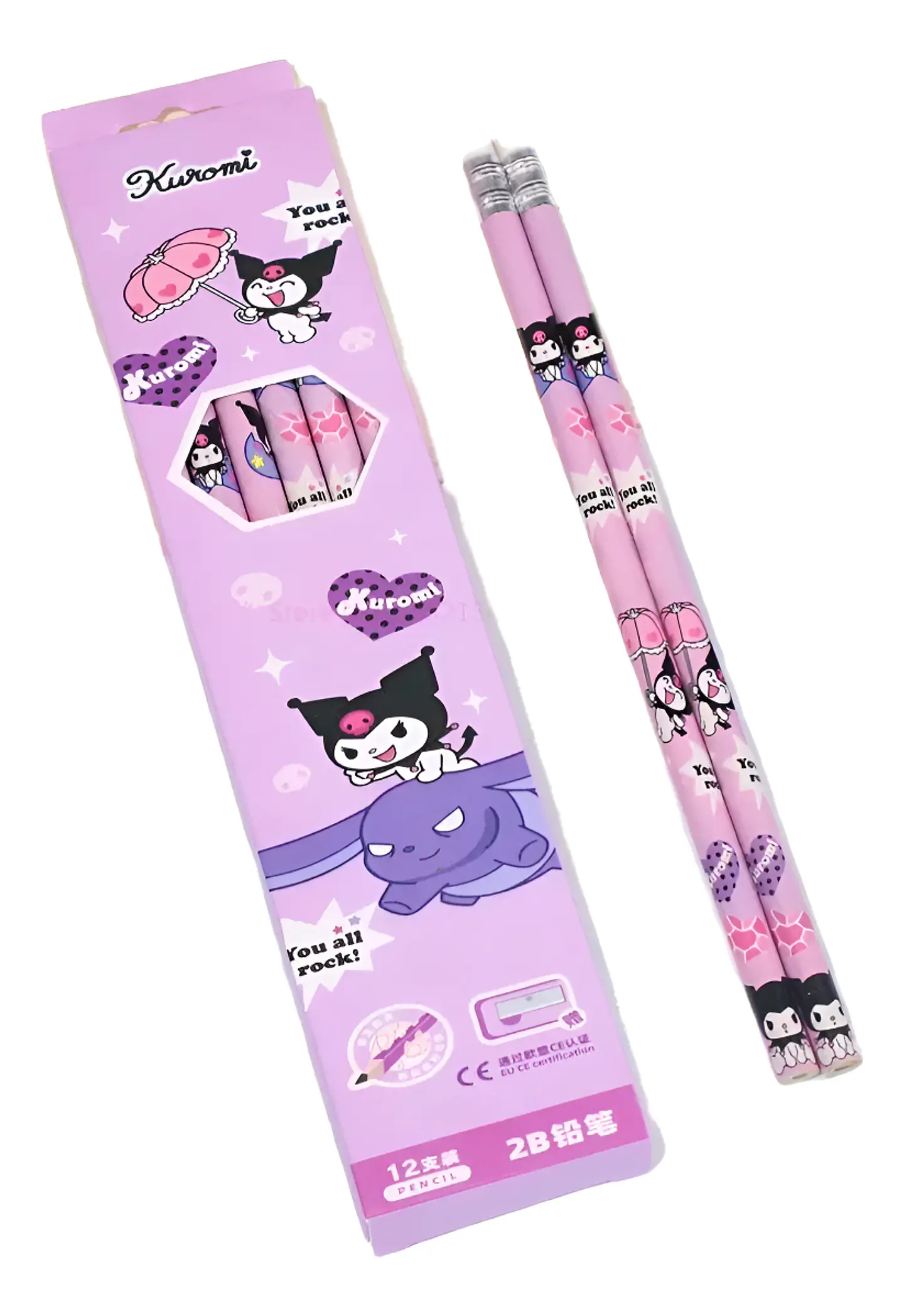 SET 12 LÁPIZ GRAFITO 2B CON GOMA SANRIO - POR MAYOR 3