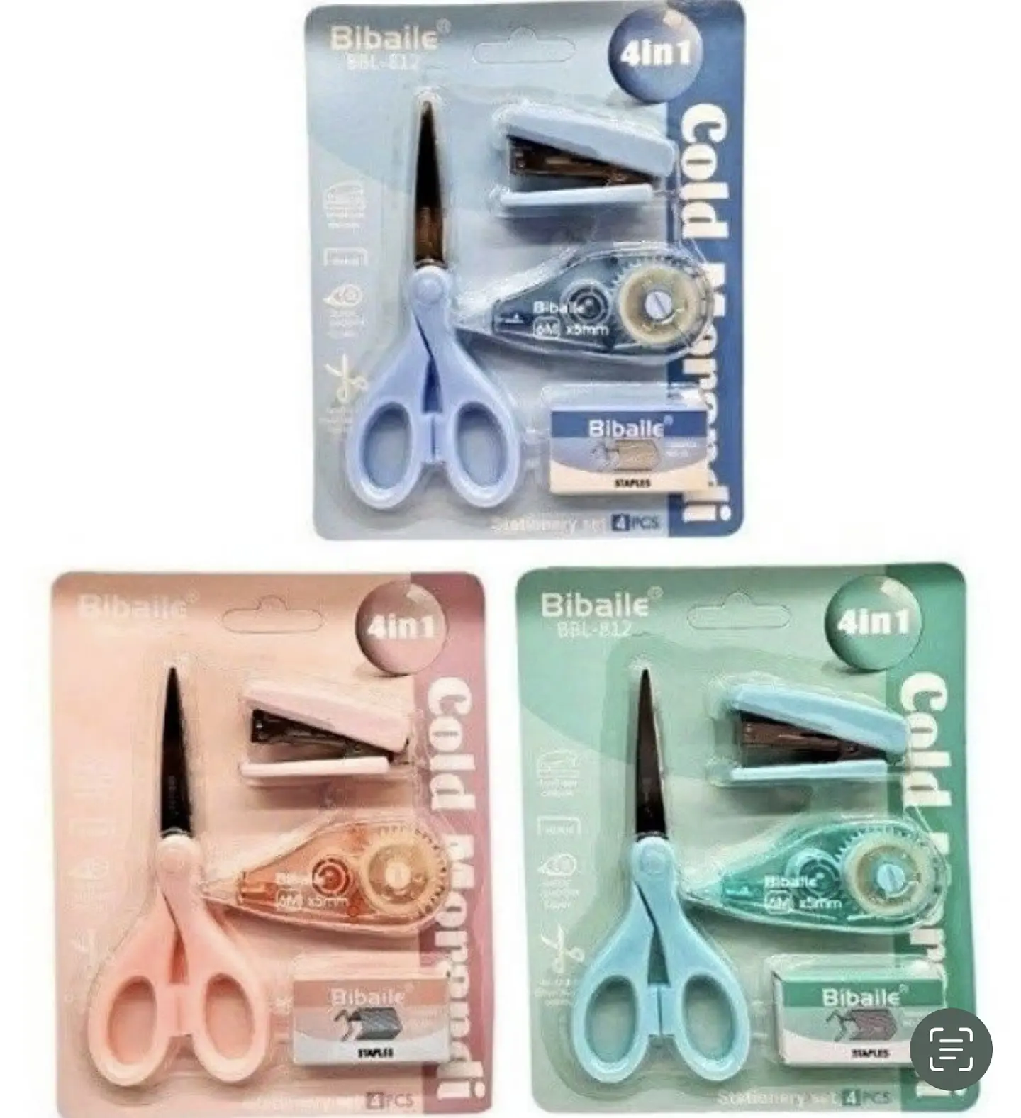 SET ESCOLAR 4EN1 TIJERA-CORCHETERO-CORRECTOR CINTA-CORCHETES- POR MAYOR 3
