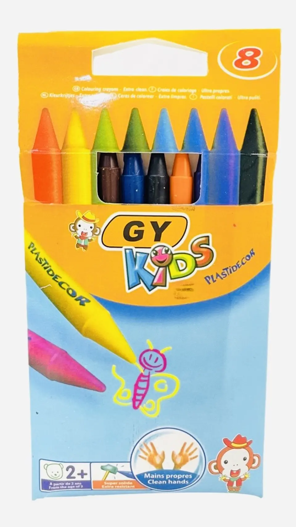 LAPIZ DE CERA 8 COLORES GY- POR MAYOR 1