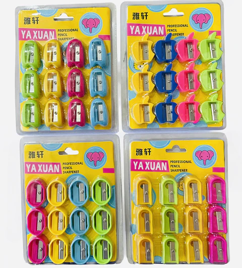 SET DE 12 SACA PUNTA DE COLORES DISEÑOS - POR MAYOR