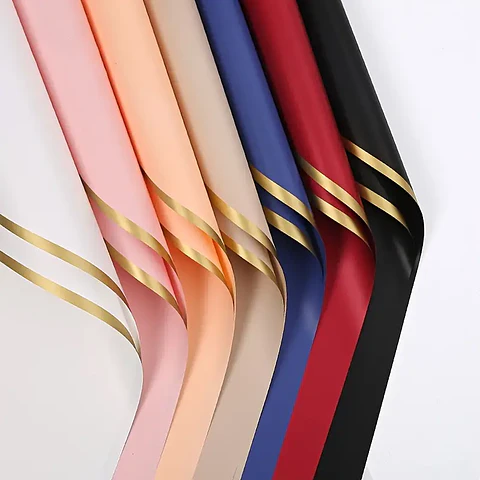 PAPEL COREANO CON BORDE DORADO PQTE 20 PZS - POR MAYOR