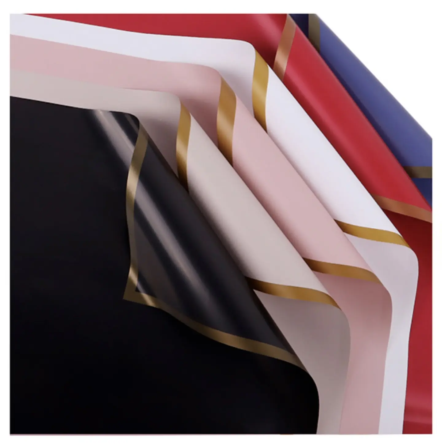 PAPEL COREANO CON BORDE DORADO PQTE 20 PZS - POR MAYOR 6