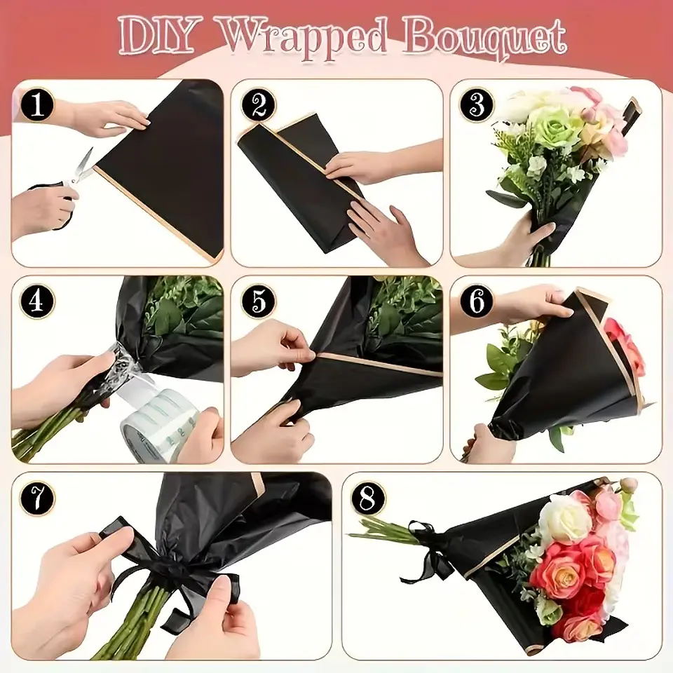 PAPEL COREANO CON BORDE DORADO PQTE 20 PZS - POR MAYOR 5