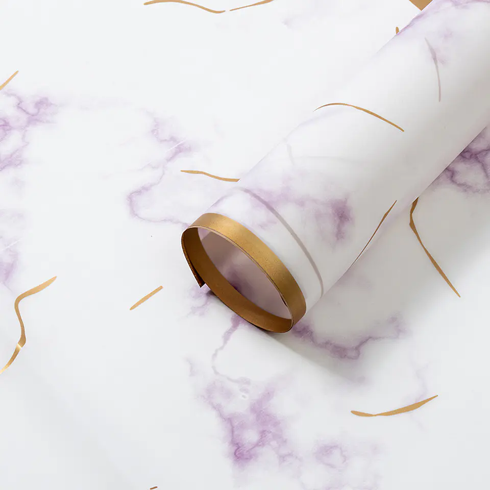 PAPEL COREANO CON DISEÑO MARMOL Y BORDE DORADO- POR MAYOR 6