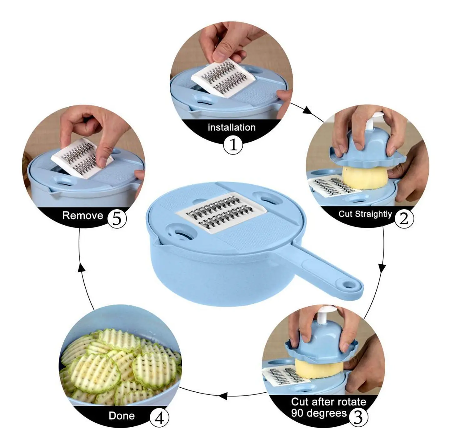 RALLADOR CORTADOR MULTIFUNCIONAL DE VERDURAS - POR MAYOR 5